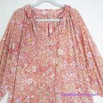 Free People New! Red Floral Print Bohemian Feeling Groovy Ruffle Maxi Dress, S Photo 8