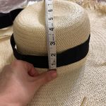 J.Crew Wide Brim Jumbo Straw Beach Hat Rattan Fringe Photo 3