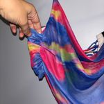 Blanc  Club Shrug Colorful Lace up Draped Top Photo 1