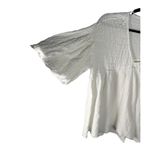 Free People  We the Free Flower Power Gauzy Gauze White 3/4 Sleeve Blouse XS Photo 2