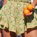 Aerie  rock n ruffle yellow floral lace trim mini skirt skort Photo 0