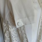 Vintage Lace Vest Blouse Size L Ivory White Long Sleeve Button Down 90s Size L Photo 3