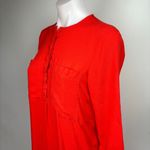 H&M  Orange Henley 3/4 Sleeve Patch Pockets Mini Pull On Casual Shirt Dress Sz 4 Photo 3