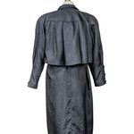Portrait Petite Womens Trench Coat Size 12 Gray Long Belted Button Closure 44g Photo 1