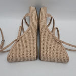 Marc Fisher Zig Wedge Sandal Studded Faux Leather Light Natural Women’s 8.5M NIB Photo 6