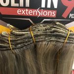 Human hair clip in extensions 18 inch 9 pcs Photo 1