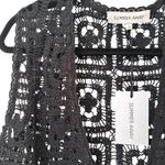 SUMMER AWAY Crochet Tie Front Vest Top Black NWT Small Photo 3