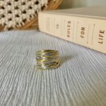 Boutique Cable Gold Silver Cable Inlay Rope Ring “Sicily” Crossover Multilayer Mixed Metal Jewelry Photo 5