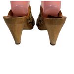 Coach VINTAGE BROWN CLOTH SIGNATURE PRINT CLOG HEEL MULES "FELICITY" (8) Photo 4