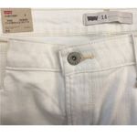 Levi's Levi’s Off White Cream Mid-Rise Shorts with Tan Stitching Raw Edge Fringe 14 Photo 2