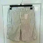 Ecru  white/navy ticking stripe‎ knee length shorts NWT size 2 Photo 0