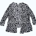 Chico's  Size 3 Black White Animal Print‎ Wrap Cardigan Sweater Linen Blend Photo 0