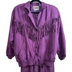 Vintage 100% Silk EVR Tracksuit Purple Size S Photo 1