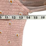 Altar'd State Crop Top Womens M Pink Embroidered Daisy Smocked Ruffle Coquette Photo 4