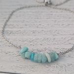 PV Adjustable Bracelet Silver Tone & Aquamarine Tones Photo 2