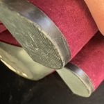 Jones New York Jones NY sz 6 Womens Maroon Gold Suede Knee High Zip Pointed Heeled Boots Chic Photo 10