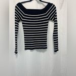 Abercrombie & Fitch Navy and White striped off the shoulder sweater Photo 1