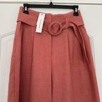 Topshop NWT  Pink Salmon Belted Wide Leg High Waist Dress Pants Trousers Cuffed 6 Photo 1