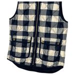 J.Crew Down Puffer Vest Womens XS Plaid Quilted Zip Front High Neck Preppy Blue Photo 5
