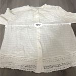 J.Crew Point Sur White Long Sleeve Peasant Top in Windowpane Cotton Voile Sz S Photo 7