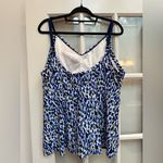 Maxine of Hollywood  Rain Flyaway Blue Tankini Swimsuit Top Plus Size 20W NWT Photo 3