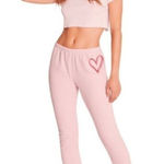 Wildfox NWT Sketchy Heart Pink Sweatpants/joggers C29 Photo 0