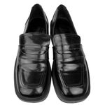 ZARA  Black Patent Leather Square Toe Chunky Platform Loafer Shoes Sz EU 39 US 8 Photo 1