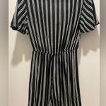 Xhilaration Black & White Vertical Striped Short-Sleeve Romper - XS Photo 9