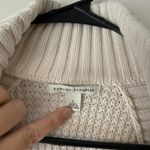 Banana Republic Cream Waffle Knit Zip Up Cardigan Sweater L Preppy Old Money Photo 3