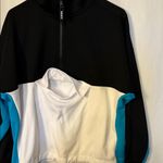 DKNY  Colorblock Pullover in Black, White, and Teal Photo 1