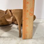 EXPRESS  Womens Heels Mules Slides Stiletto Bow Sandal‎ Size 9.5 Beige wedding Photo 2