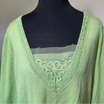 JH Collectibles Silk Blouse with Square Neckline 1X Green Photo 1
