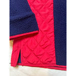 Sail To Sable Red Navy Quilted Pullover Womens Size Small Gold Detail Photo 1