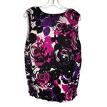 Madison Woman Silk Blend Floral Sweater Tank Pink Size 2X Photo 2