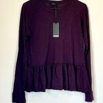 Black Orchid NWT  Deep Purple Ruffle Hem Blouse - Size: Small Photo 0