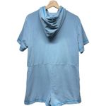 Nike Romper Women Sz L Blue Hooded 1/2 Zip One Piece Short Sleeve Athletic Photo 1