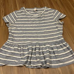 LC Lauren Conrad Blue and White Striped Top Size Medium Photo 0