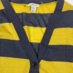Vertigo Paris Vertigo Mustard Navy V-Neck Striped Open Front Cardigan L juniors NWOT Photo 2