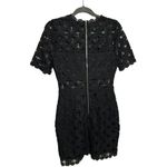 Lulus Ladies Black Cocktail Crochet Lace Bodycon Heartfelt Midi Dress SZ Small Photo 6