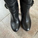 DKNYC Black Knee-High Leather Boots Buckles Woman’s 7.5 Photo 4