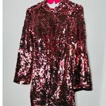 Maeve ANTHROPOLOGY Pink Sequin Mock Neck Bell Sleeve Mini Dress NWT Size XS Photo 5