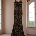 Windsor  Black and Tan Lace Corset Top Gown Photo 1