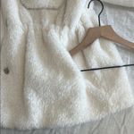 Anthropologie Maeve by  Size Large Cinched Faux Fur Winter Coat in Ivory Overcoat Photo 9