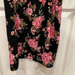 BP  Womens Pink Floral Rose Print Midi Slit Cocktail Dress Wedding Guest Size M Photo 5