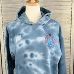 Disney Stitch Pullover Hooded Sweatshirt Blue Tie Dye-Medium Photo 1