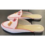 Talbots  Womens 9.5 Orange Ryan Butterfly Embroidered Beaded Dragonfly Mules‎ Photo 1