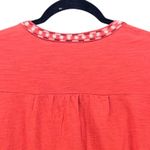 Style & Co Peasant Blouse Small Bohemian Daisy Floral Coral Embroidered‎ Hippie Summer Boho Photo 3