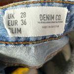 ASOS  Denim CO Blue Distressed Knee Length Button Fly Slim Fit Denim Shorts 4 Photo 3