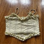 Ruffled yellow lace Crop Top Photo 0