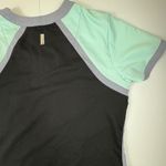 Grey's Anatomy  by Barco Active Scrub Top Women's M Black Aqua V-Neck Photo 9